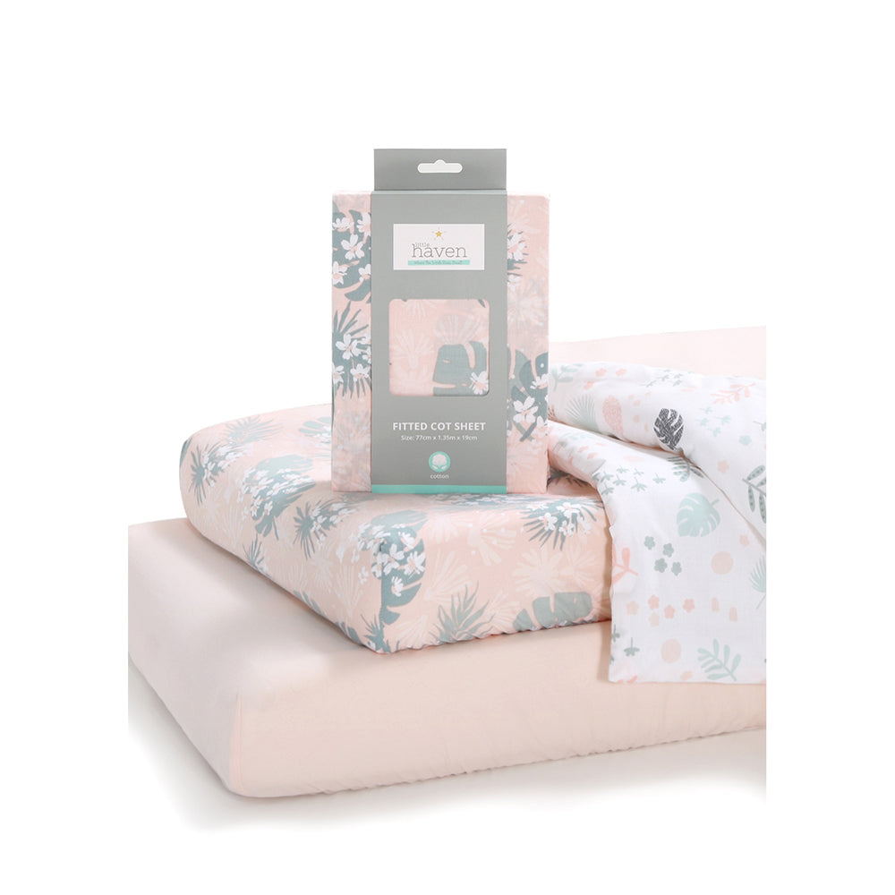 3284bfs2-2-2pc-little-haven-infant-cotton-bassinet-fitted-sheets-botanical-leaf-80cm
