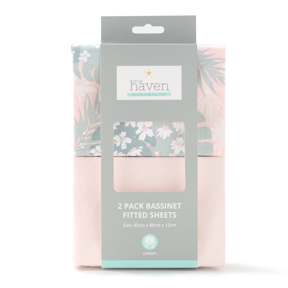 3284bfs2-2-2pc-little-haven-infant-cotton-bassinet-fitted-sheets-botanical-leaf-80cm