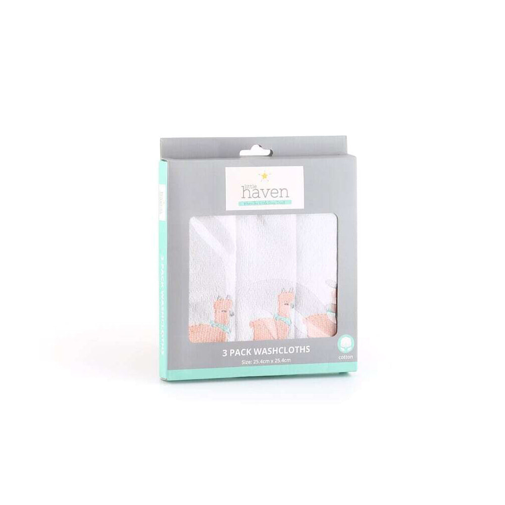 3284wc3-3pc-little-haven-baby-infant-cotton-washcloths-llama-25cm-white
