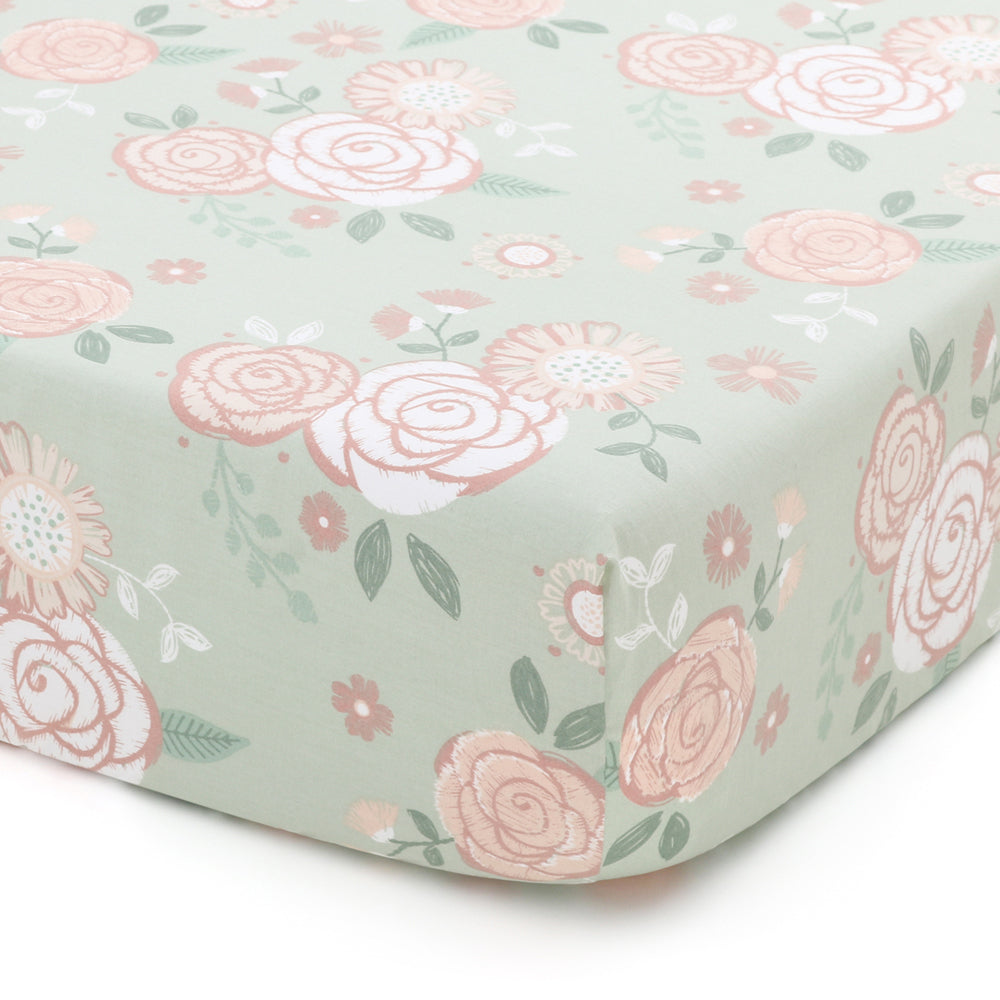 1902fs-the-peanutshell-135cm-cotton-vintage-floral-cot-fitted-sheet