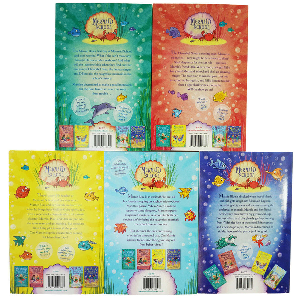 5pc Promotional Mermaid School Book Collection Set 6-10Y+