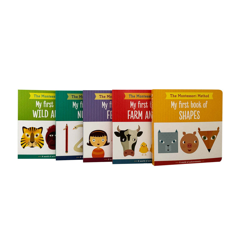 5pc Promotional Montessori Board Book Collection Set 3-6Y+