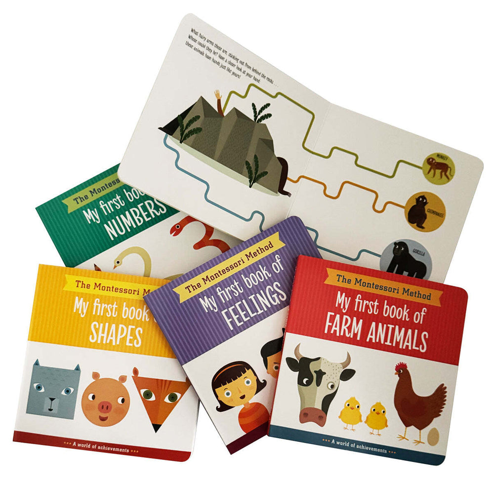 5pc Promotional Montessori Board Book Collection Set 3-6Y+