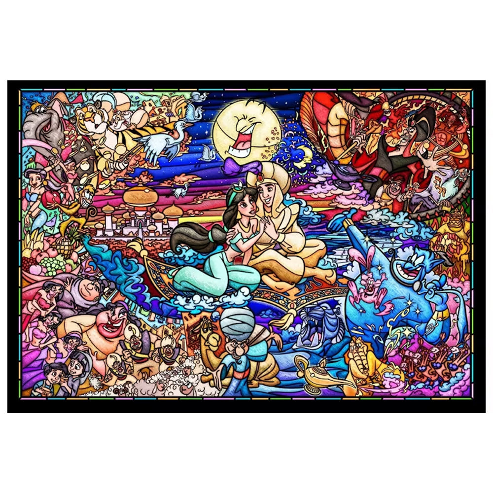 66719-500pc-tenyo-disney-aladdin-story-stained-glass-puzzle-25x36cm
