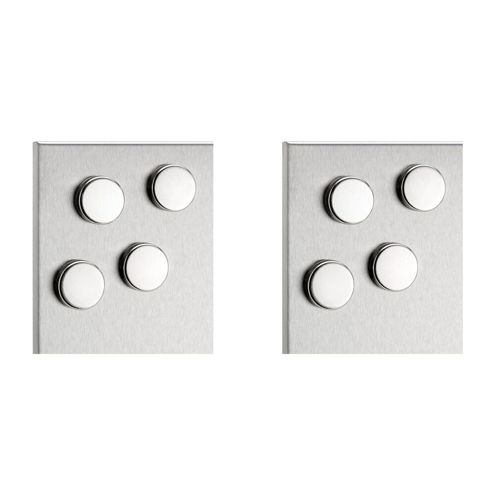 Blomus 4pc Blomus Muro Stainless Steel Refrigerator Board Magnets Round 32mm Silver (2 Pack)