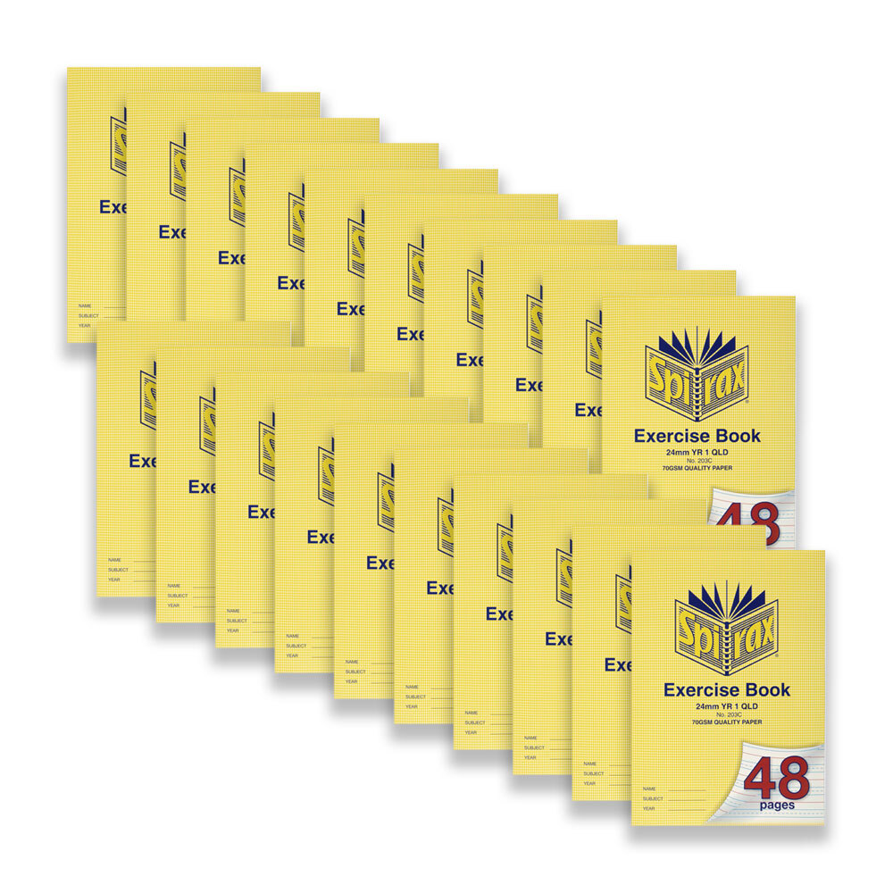 56203c-20pc-spirax-203-exercise-book-a4-24mm-yr-1-qld-48-pages-yellow