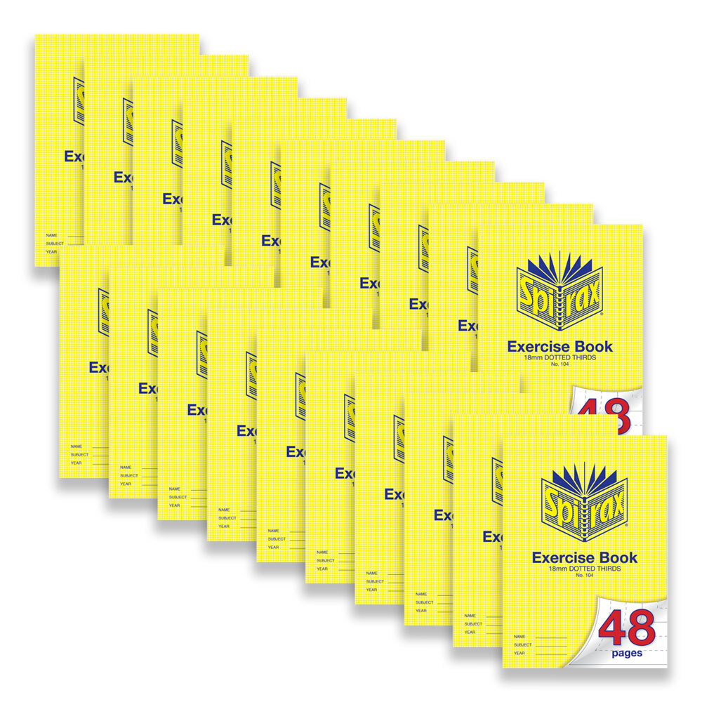 56104-20pc-spirax-104-exercise-book-a4-48-pages-18mm-dotted-thirds-yellow