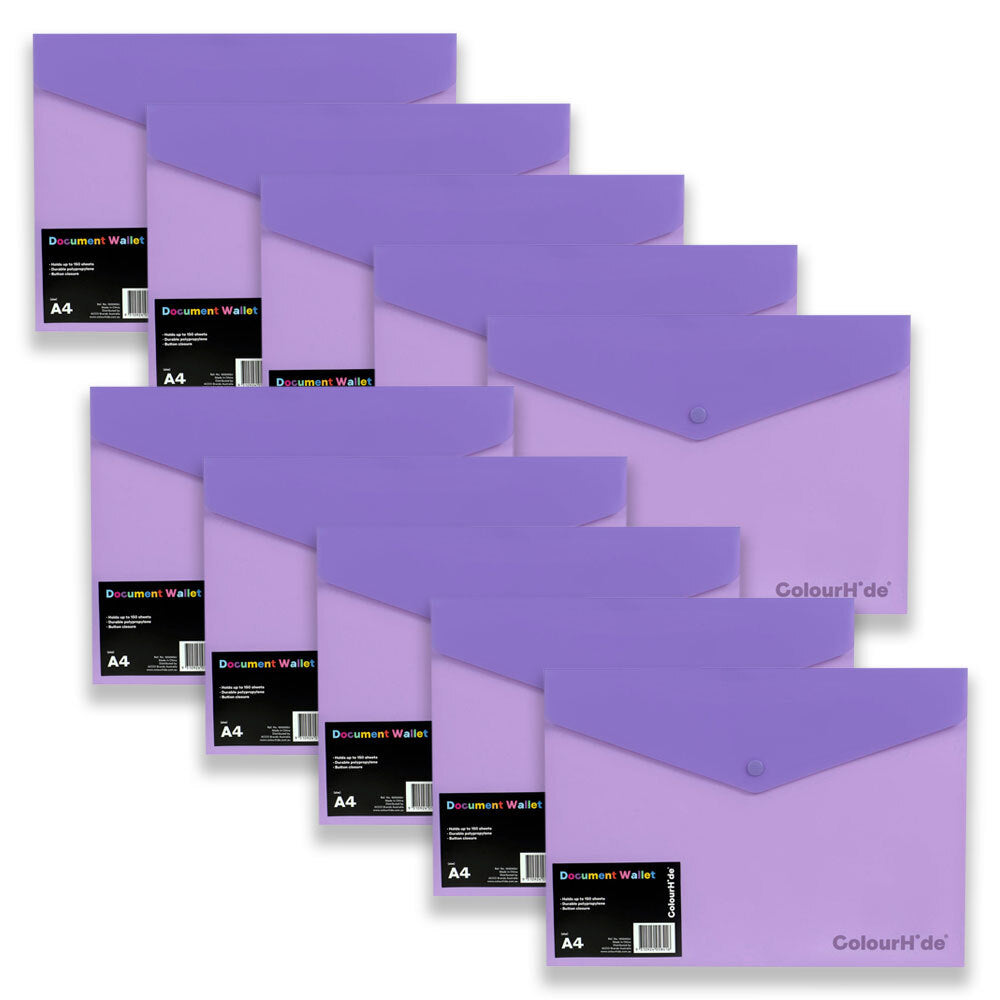 1002419j-10pc-colourhide-a4-document-wallet-envelope-rectangle-purple