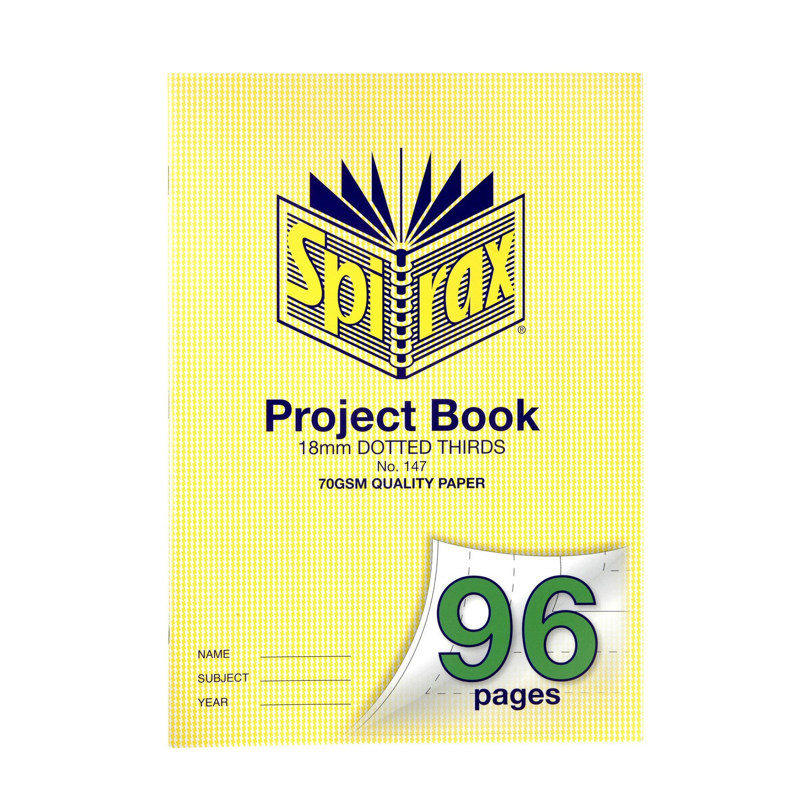 56147-10pc-spirax-147-project-book-a4-18mm-dotted-thirds-96-pages-yellow