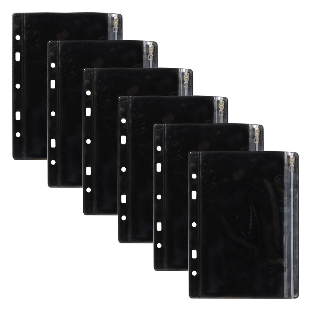 6pc Colourhide Bindermate A5 Pencil Case Insert For Binders - Black