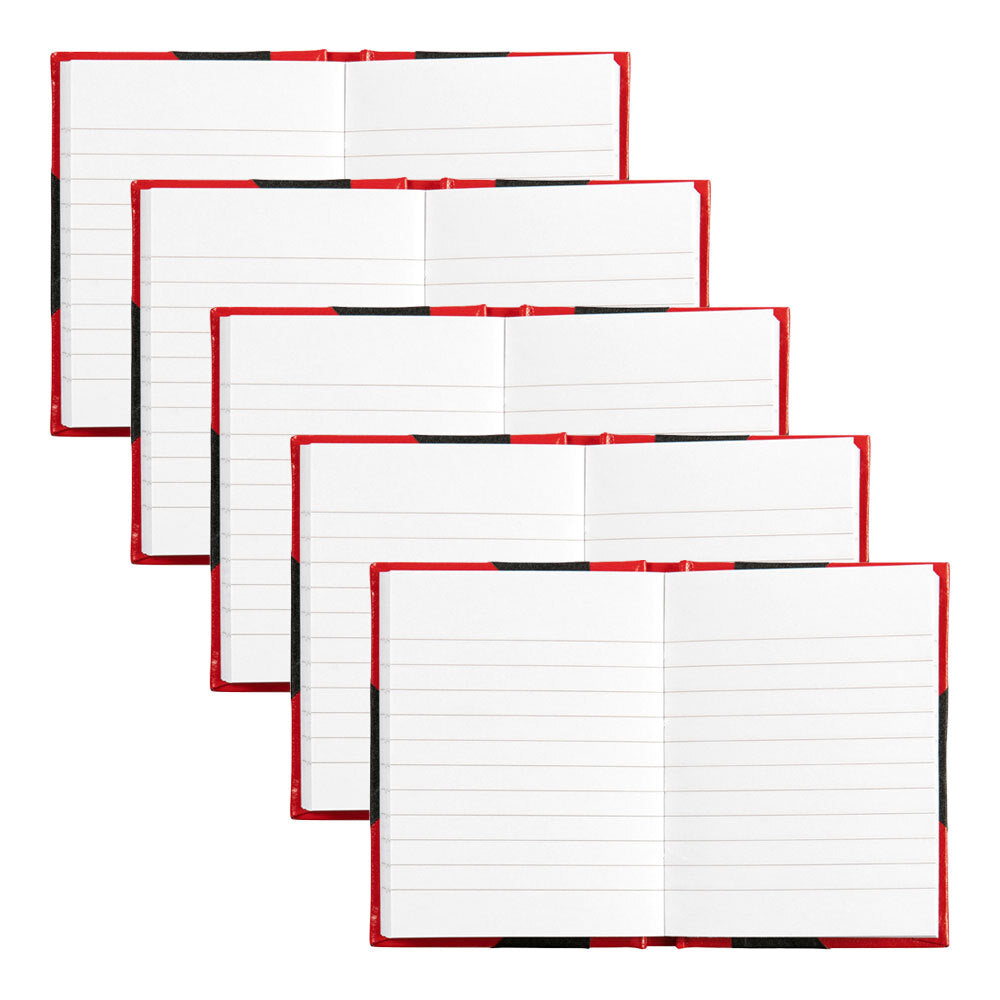 56521-5pc-spirax-casebound-a7-hardcovered-notebook-black-red