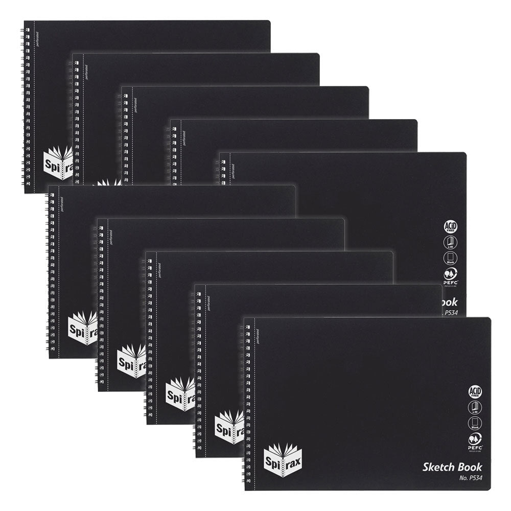 5606800-10pc-spirax-p534-pp-sketch-book-a4-blank-drawing-pad-40-pages-black
