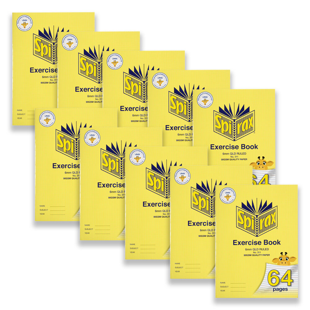 56311-10pc-spirax-311-super-size-exercise-book-6mm-qld-ruled-64-pages-yellow