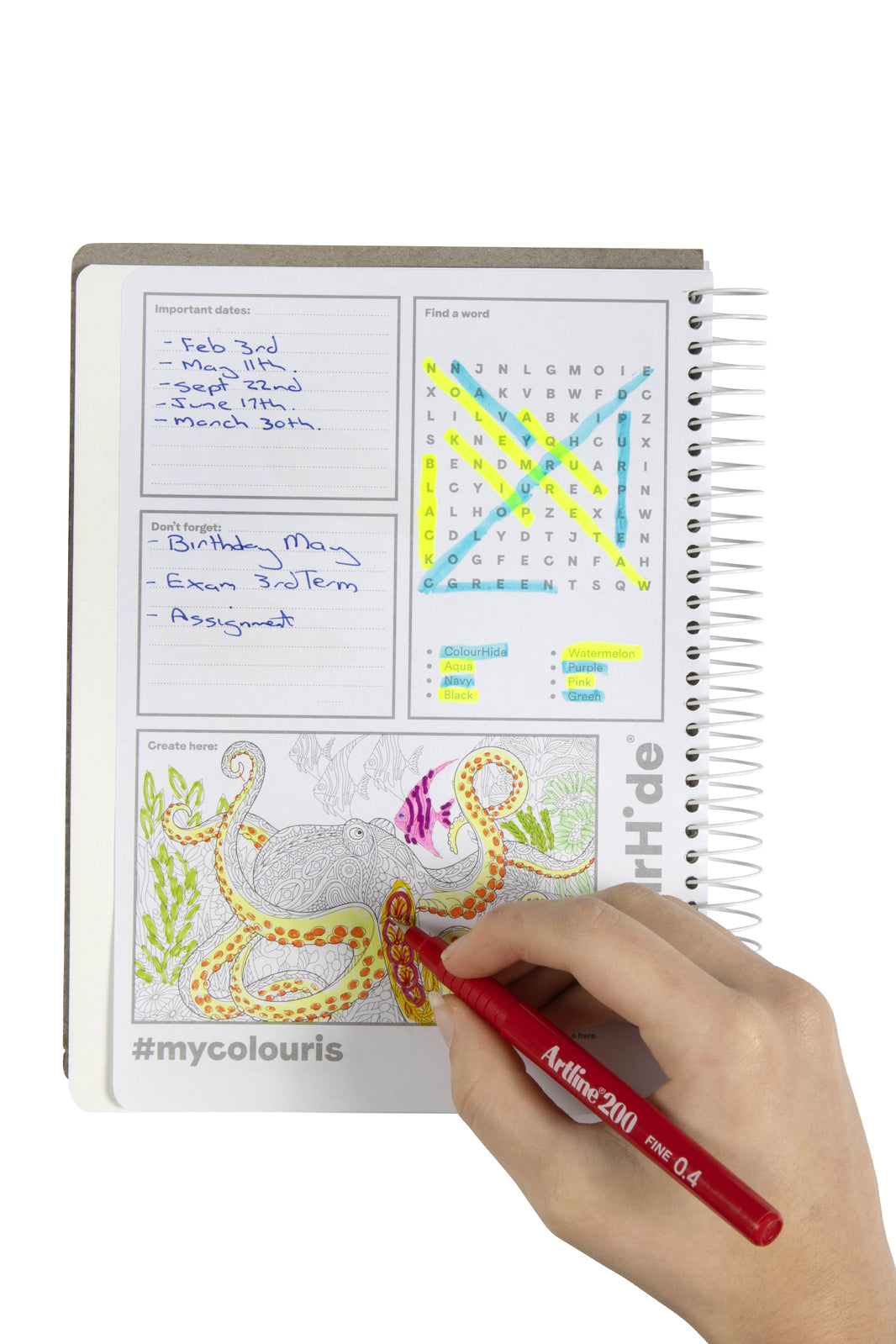 1717602j-5pc-colourhide-notebook-w-ruler-a5-200-pages-black