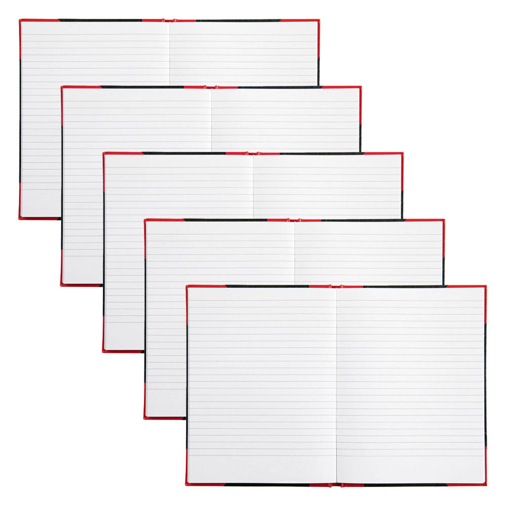 56523-5pc-spirax-case-bound-a5-notebook-hard-cover-200-pages-black-red