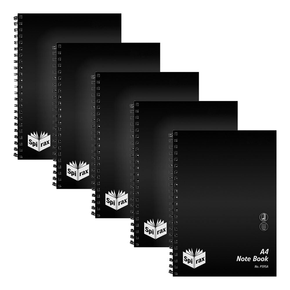 5605900-5pc-spirax-p595a-a4-spiral-writing-notebook-240-pages