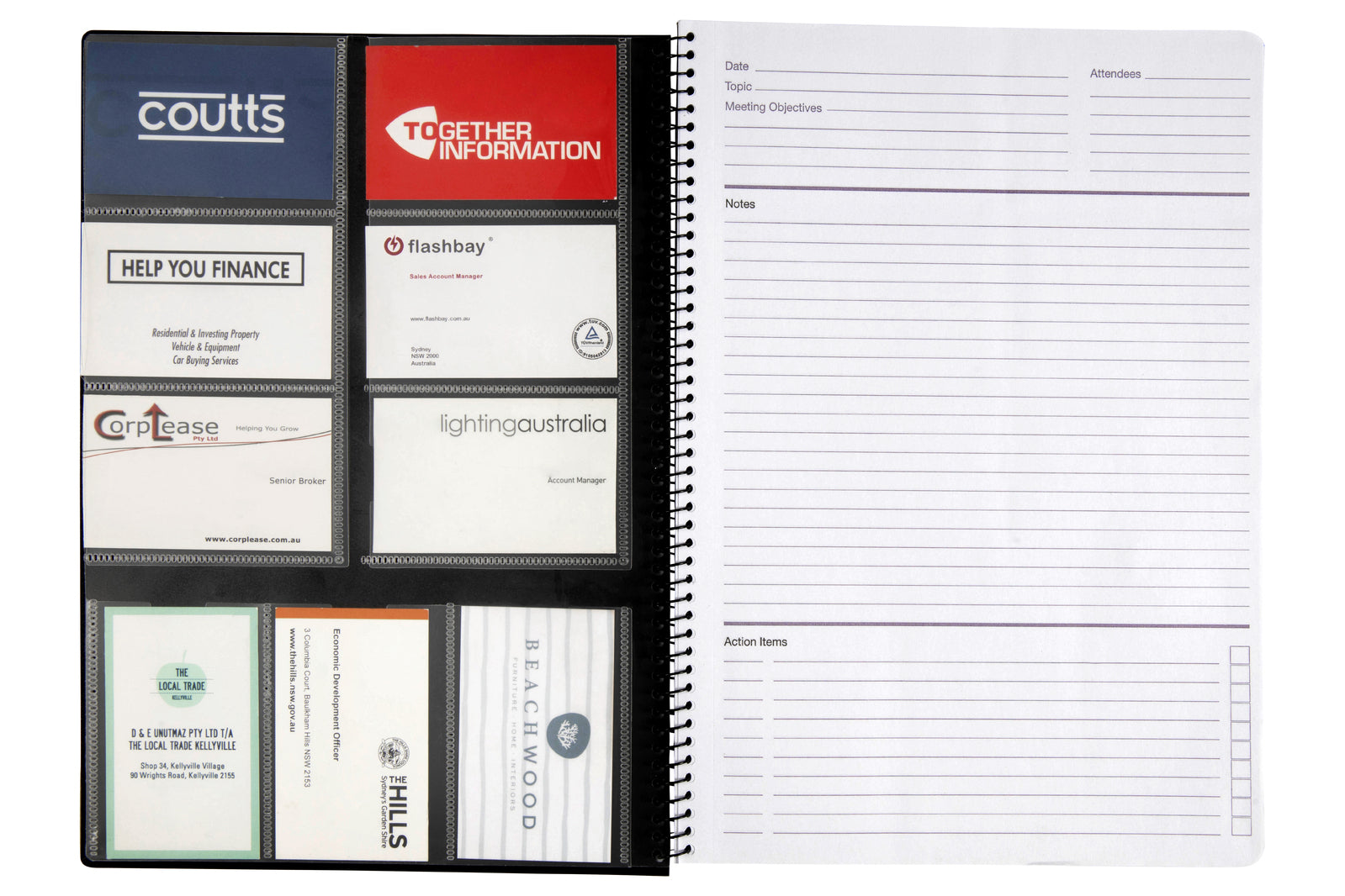 565703-5pc-spirax-a4-spiral-meeting-book-writing-stationery-140-pages-black