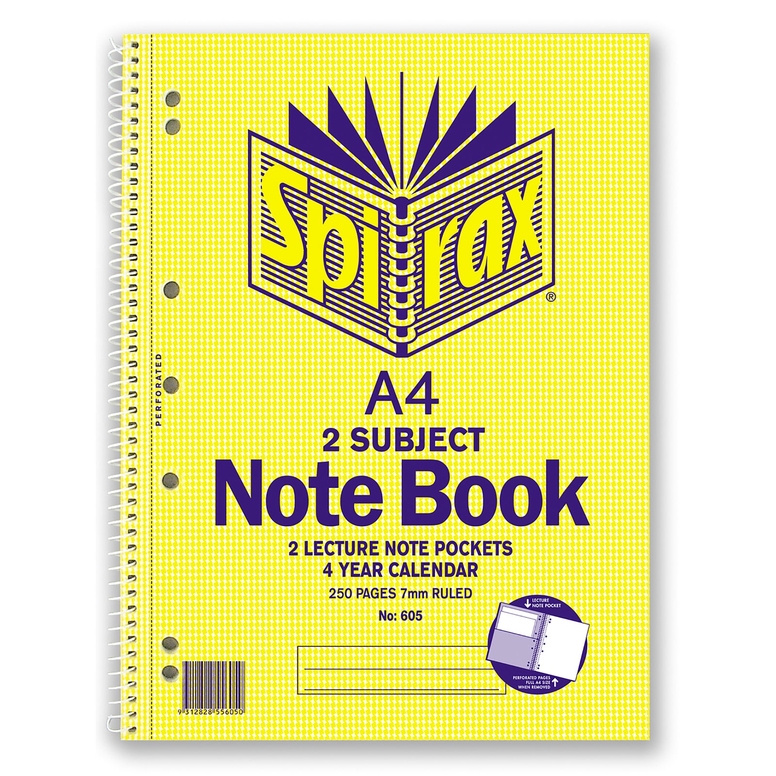 56605-5pc-spirax-605-2-subject-a4-writing-spiral-notebook-250-pages