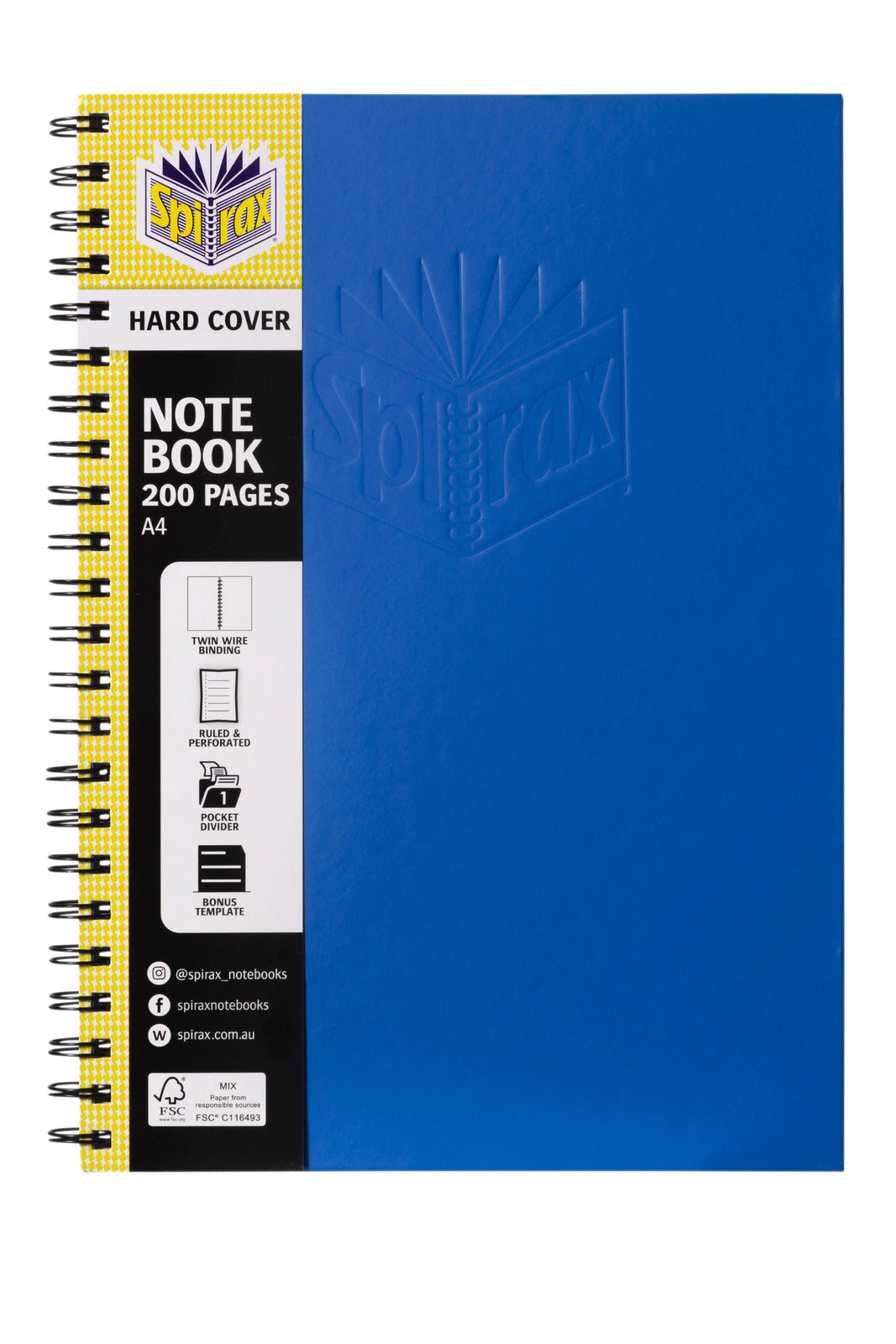 56512b-5pc-spirax-512-hard-cover-a4-spiral-writing-notebook-200-pages-blue