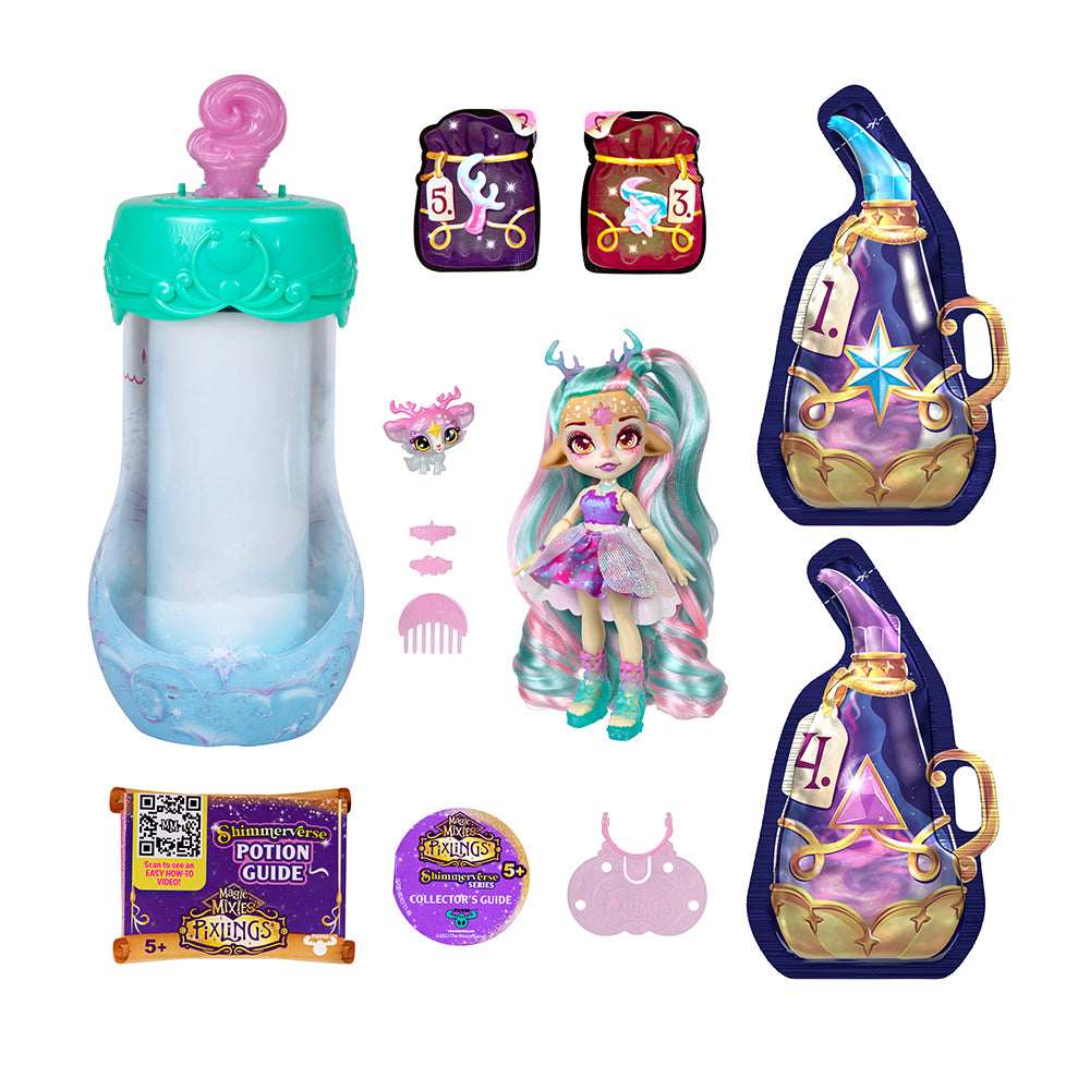 14998-ab0-0000-magic-mixies-pixlings-s2-galaxy-hair-doll-deerlee-playset-kids-toy-5y