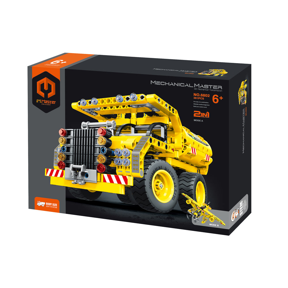 6802-361pc-im-master-2-in-1-dump-truck-to-aircraft-blocks-kids-toy-set-yellow-6