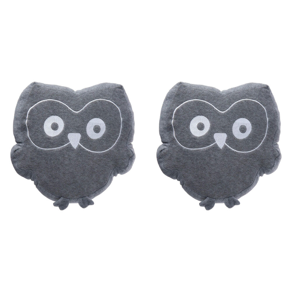 Playgro Cute Owl Shaped Soft Polyester Cot Grey Baby/Infant Cushion/Pillow (2 Pack)