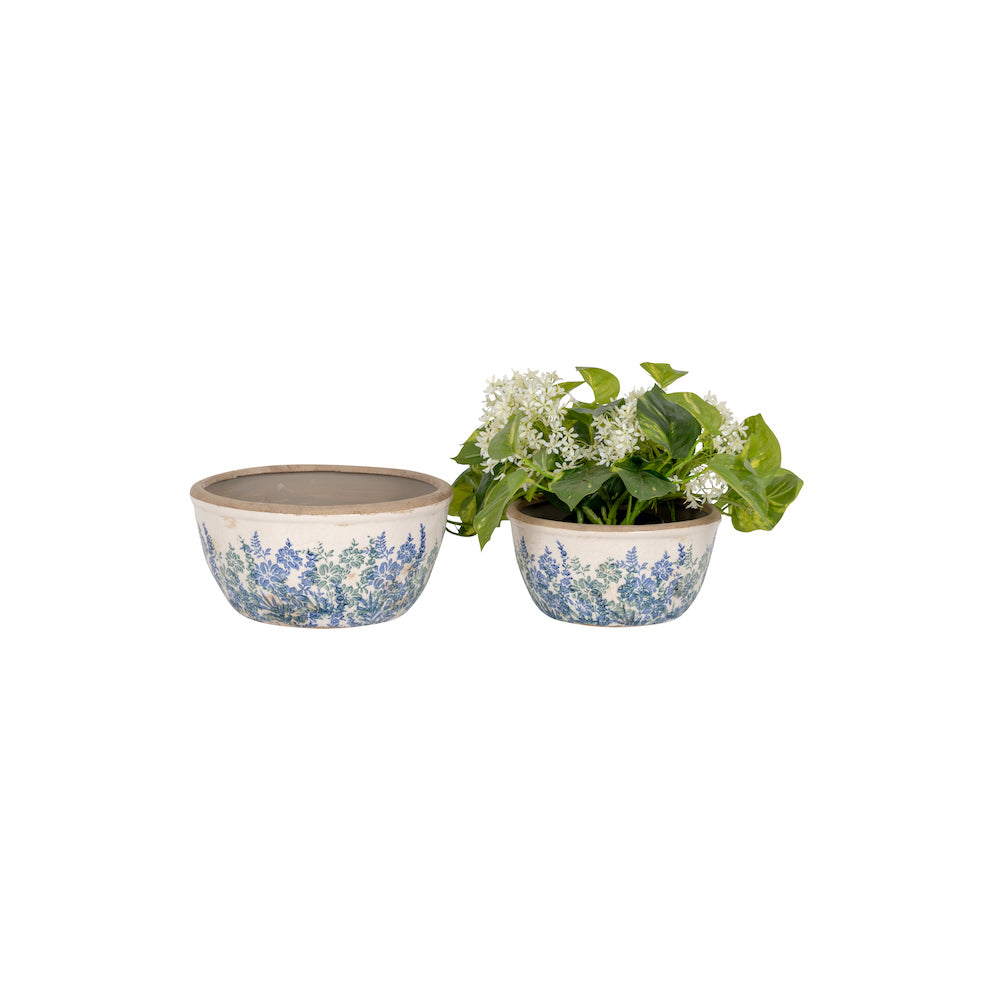 26989-2pc-ceramic-shallow-pot-home-garden-plant-container-lavender