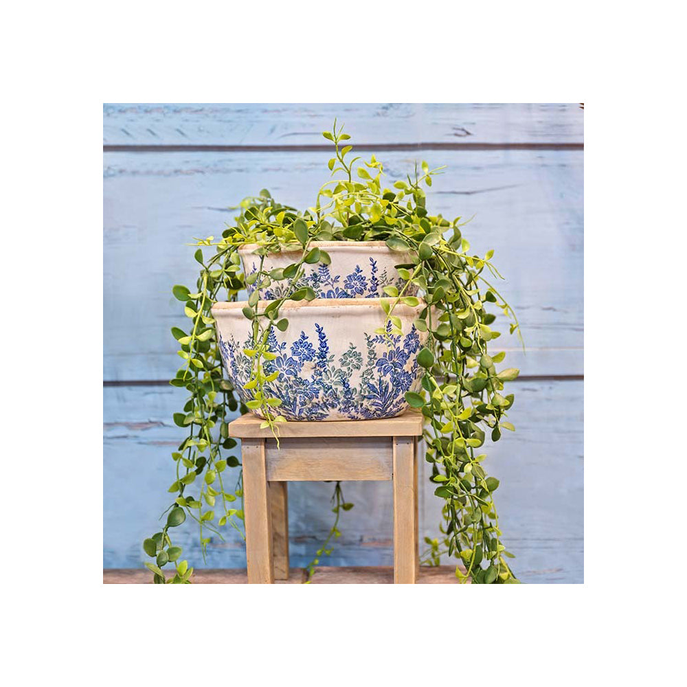 26989-2pc-ceramic-shallow-pot-home-garden-plant-container-lavender