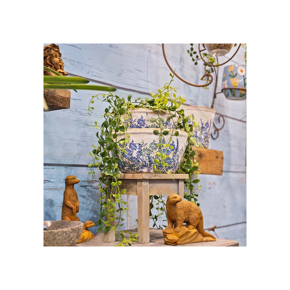 27009-2pc-ceramic-shallow-pot-home-garden-plant-flower-container-blue