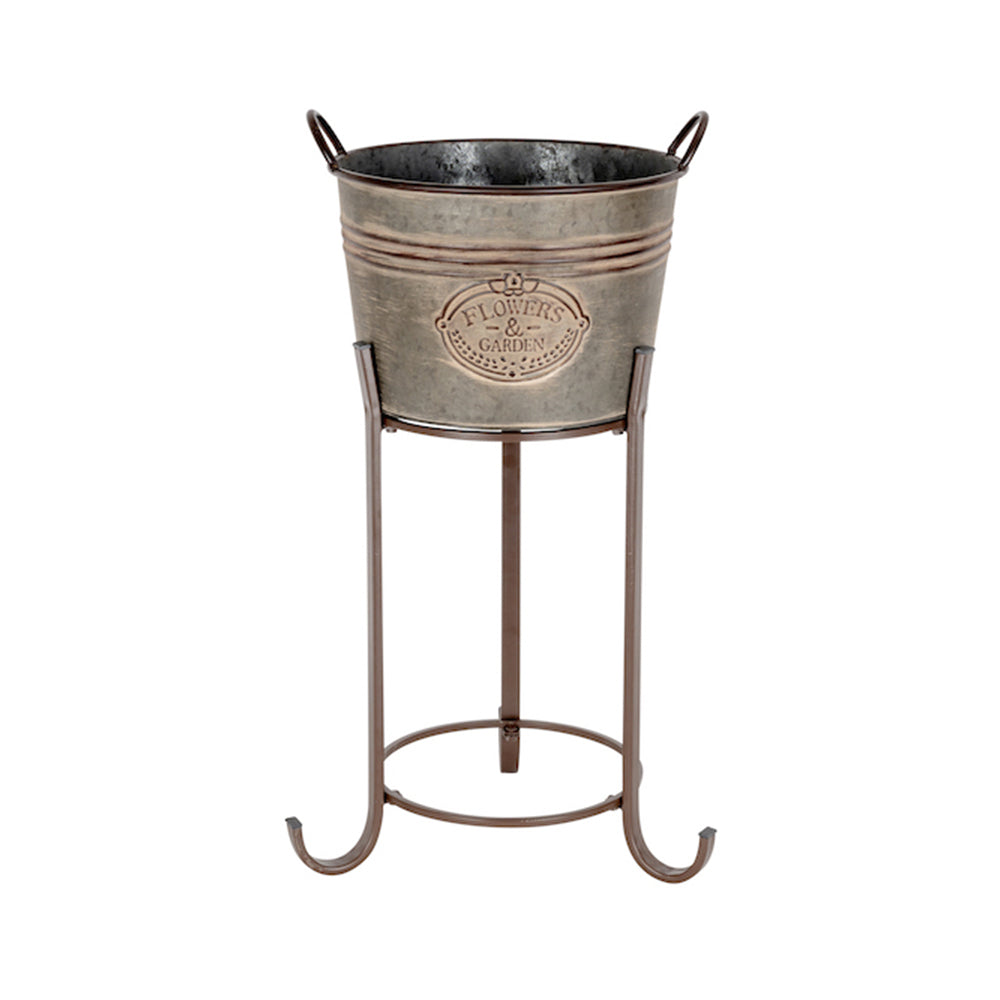 27306-pot-stand-zinc-home-garden-32cm-plant-flower-container-set