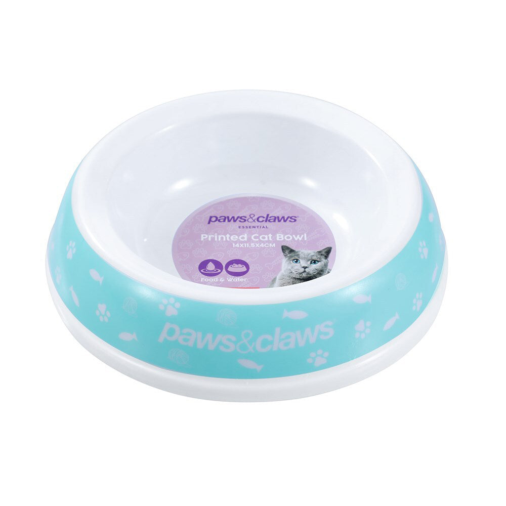 36348-paws-claws160ml-14cm-printed-pet-cat-round-bowl-assorted