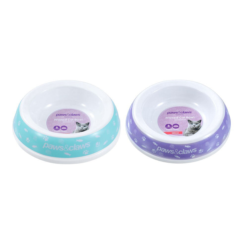 36348-paws-claws160ml-14cm-printed-pet-cat-round-bowl-assorted