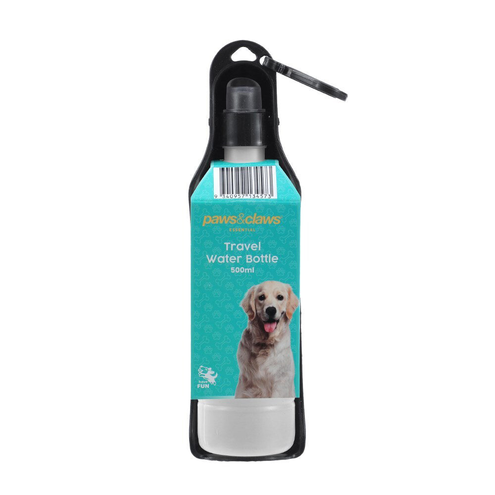 34573-paws-claws-500ml-pet-dog-cat-travel-water-bottle-assorted