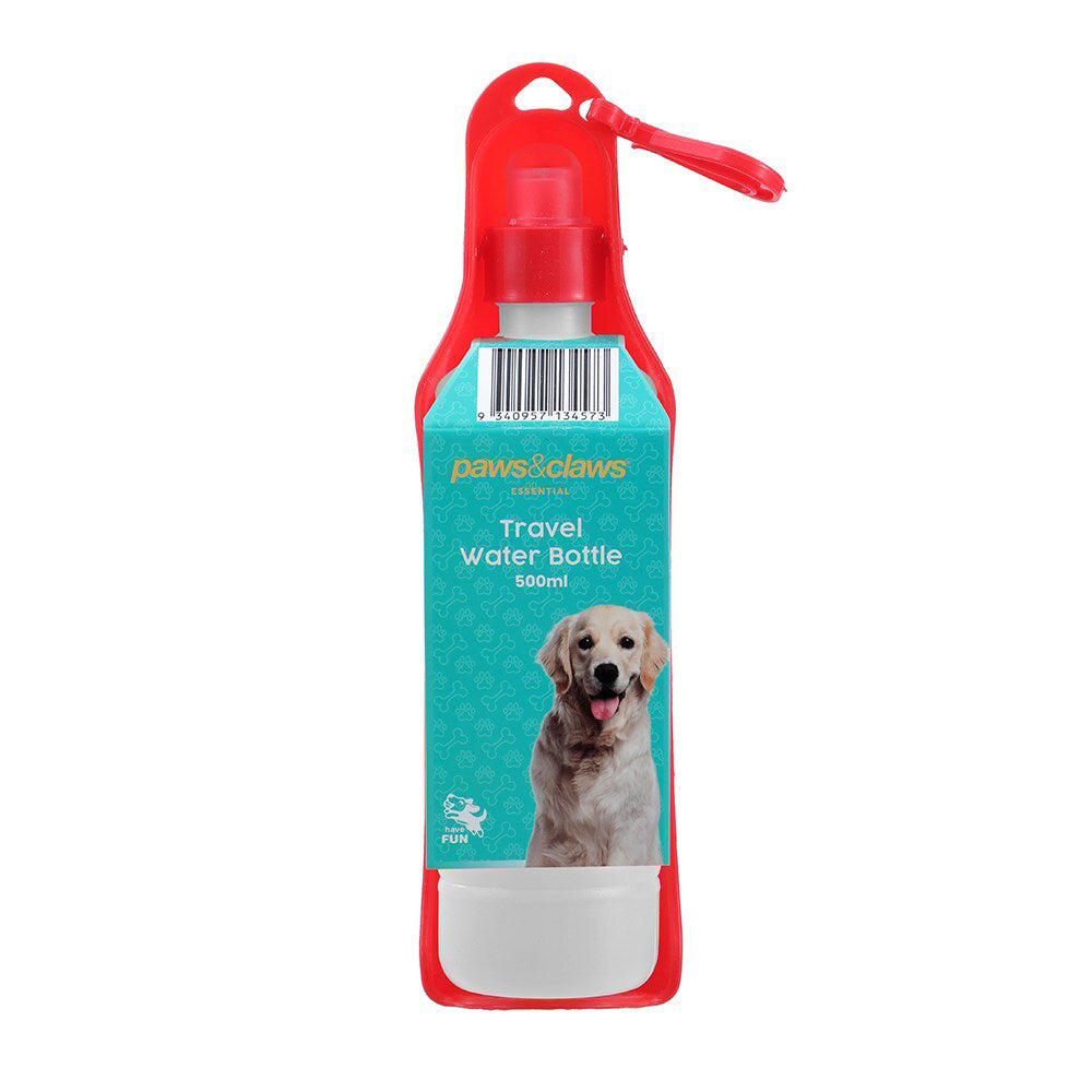 34573-paws-claws-500ml-pet-dog-cat-travel-water-bottle-assorted