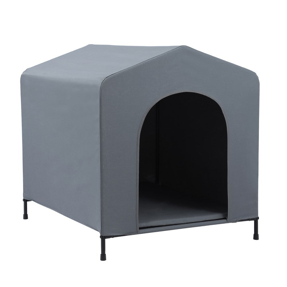 37529-paws-claws-102x93cm-elevated-pet-house-w-cushion-large-grey