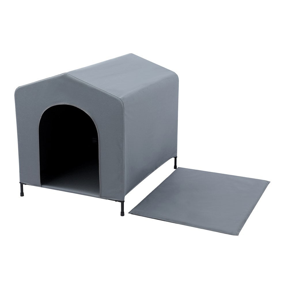 37529-paws-claws-102x93cm-elevated-pet-house-w-cushion-large-grey