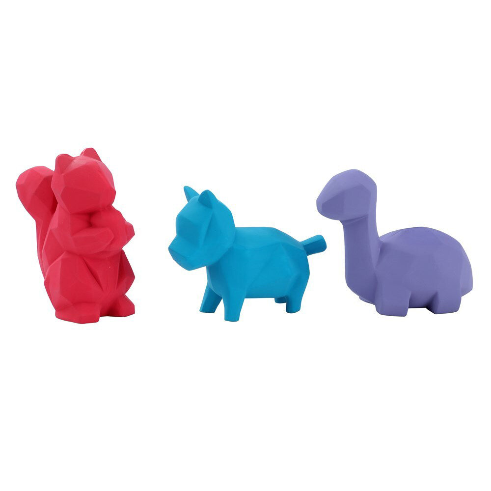 36379-paws-claws-geo-latex-squeaky-animal-teether-toy-set-assorted