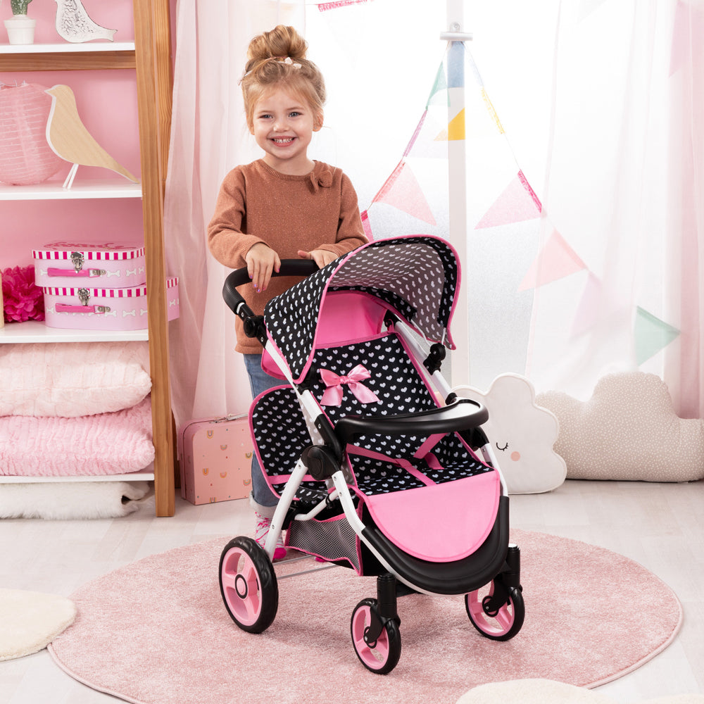 21139460-bayer-twin-star-doll-pram-kids-children-push-pull-toy-3y