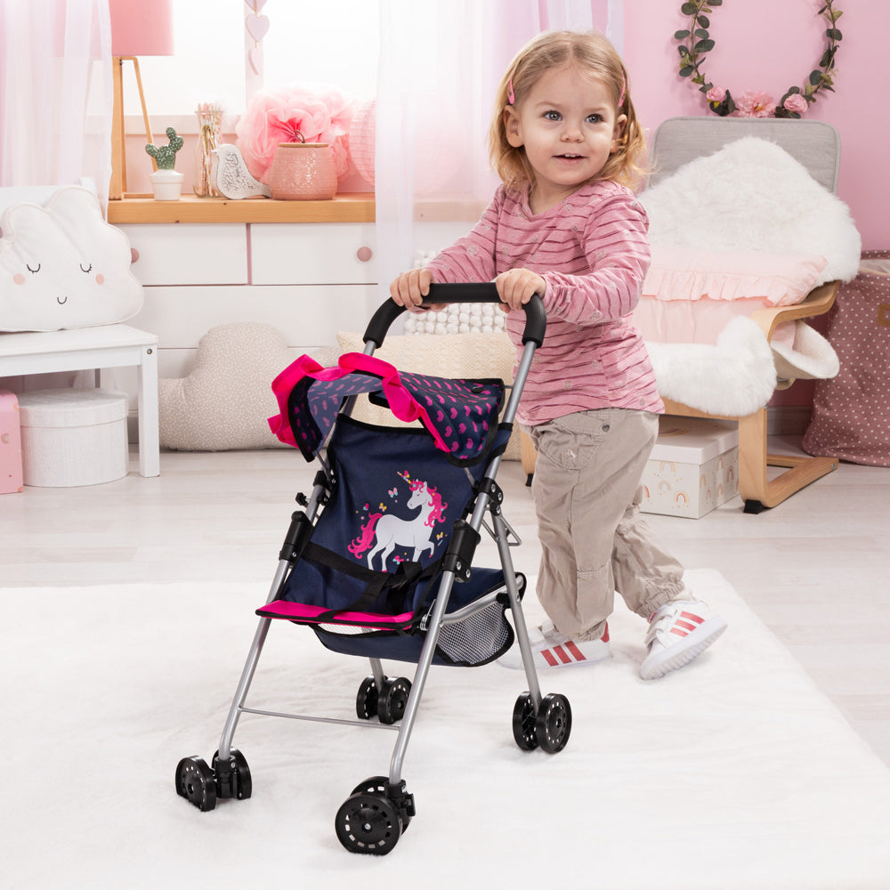 21121554-bayer-52cm-doll-buggy-unicorn-doll-pram-kids-children-toy-blue-pink-3y