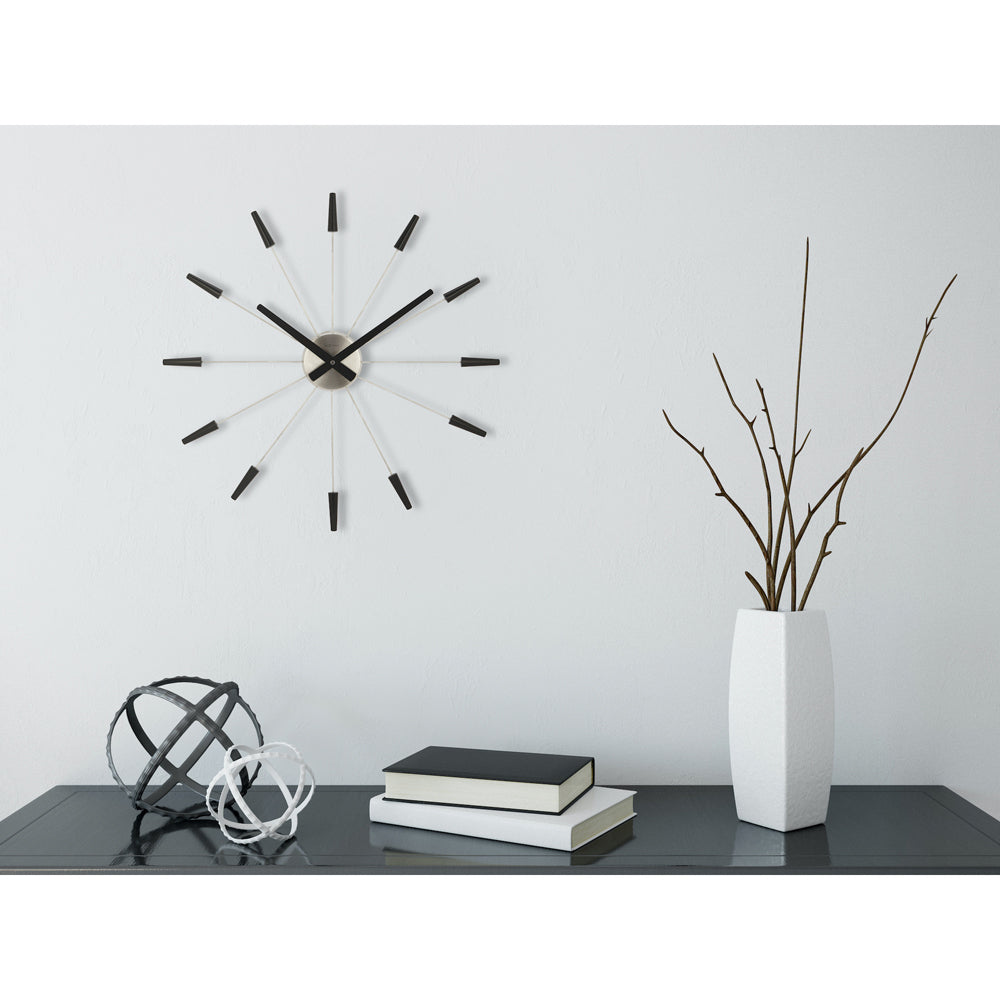572610zw-nextime-stainless-steel-58cm-plug-inn-wall-clock-home-decor-black