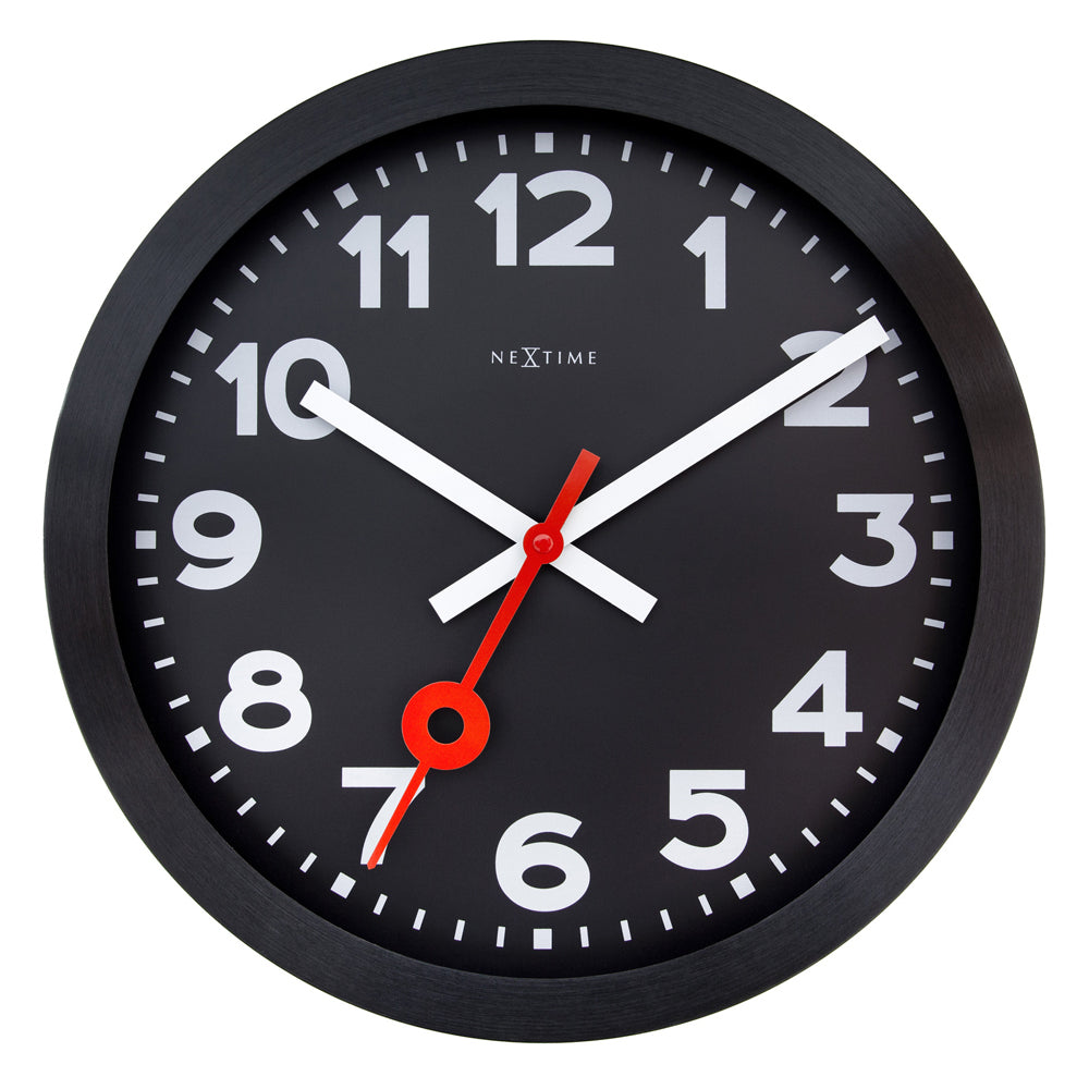 573544arzw-nextime-35cm-station-all-wall-clock-hanging-home-decor-round-black