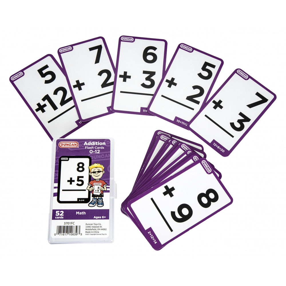 52pc Duncan Math Flash Cards Addition Teaching Aid Kids 6y+