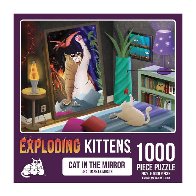 1000pc Exploding Kittens Cats in the Mirror Puzzle 49x68cm
