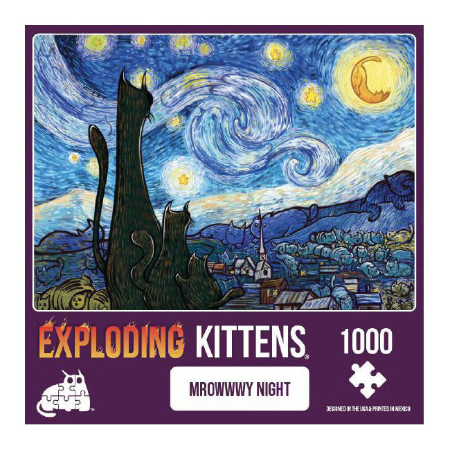 1000pc Exploding Kittens Mrowwwy Night Puzzle 49x68cm