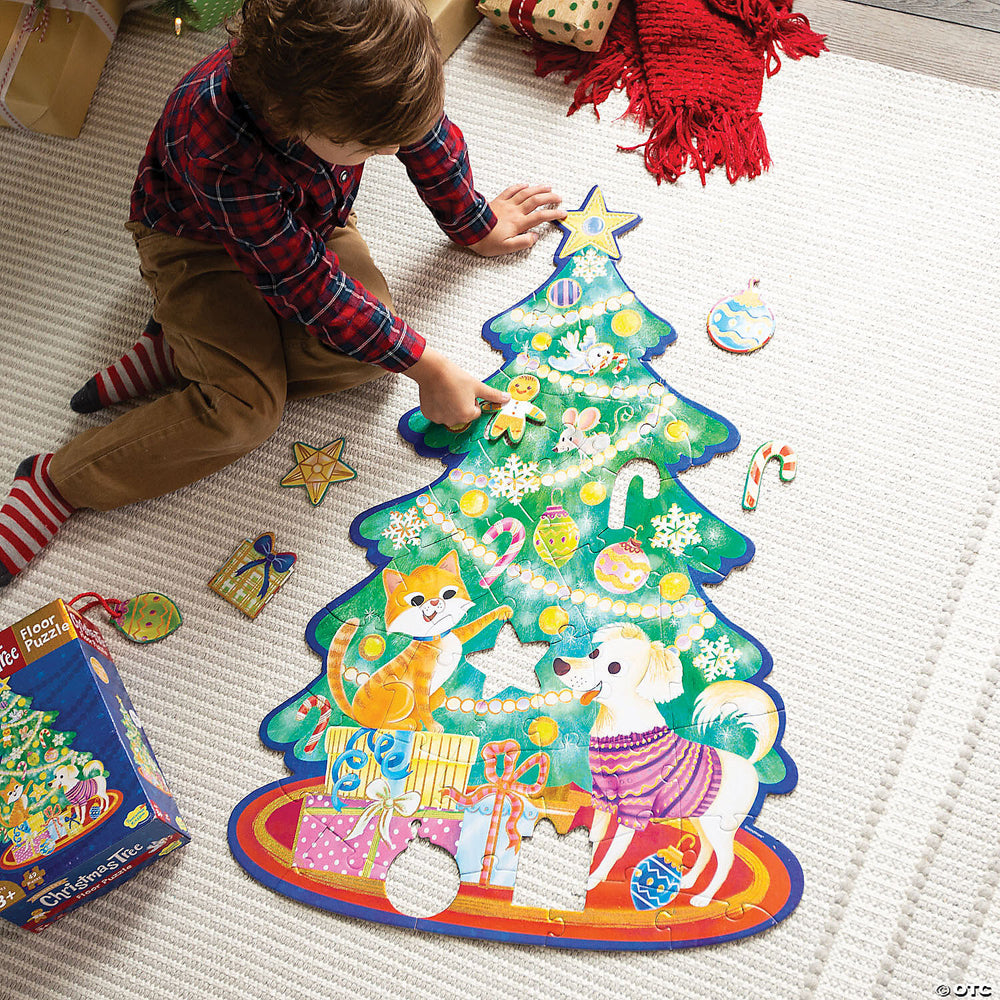 115401-49pc-peaceable-kingdom-christmas-tree-floor-puzzle-91cm-jigsaw-3y