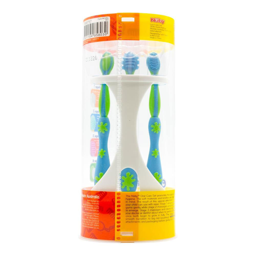 7000757-nuby-4-stage-oral-care-set-baby-kids-toddler-toothbrush-assorted-0-6y