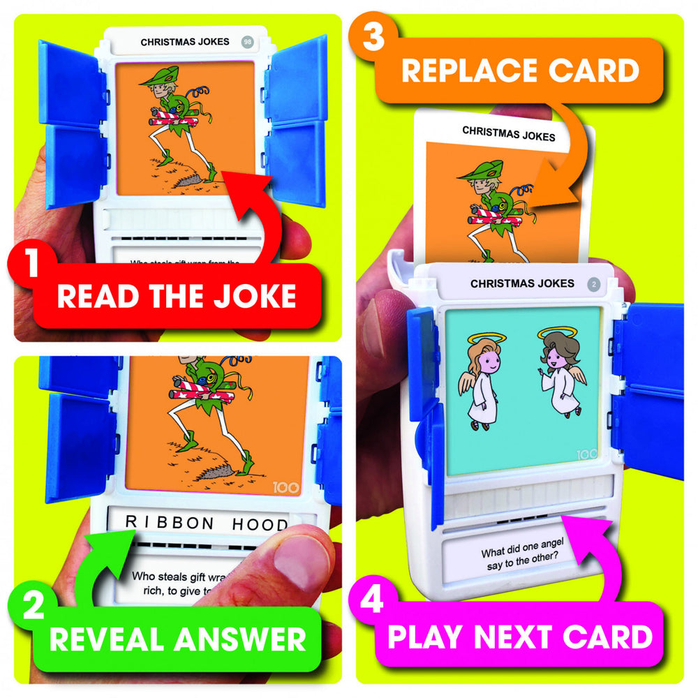 Poptacular 100 Pics Quizz Christmas Jokes Flash Card Game Set 6y+