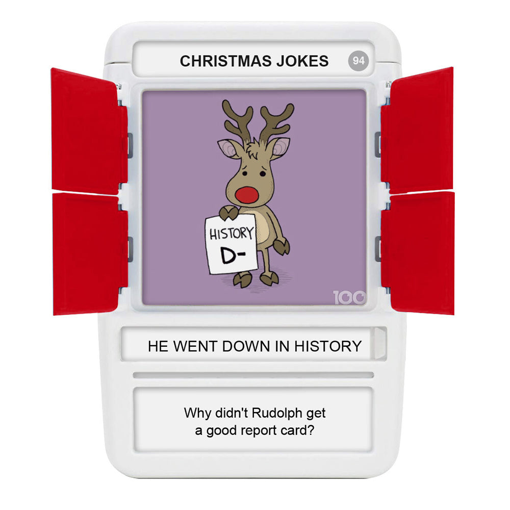 Poptacular 100 Pics Quizz Christmas Jokes Flash Card Game Set 6y+