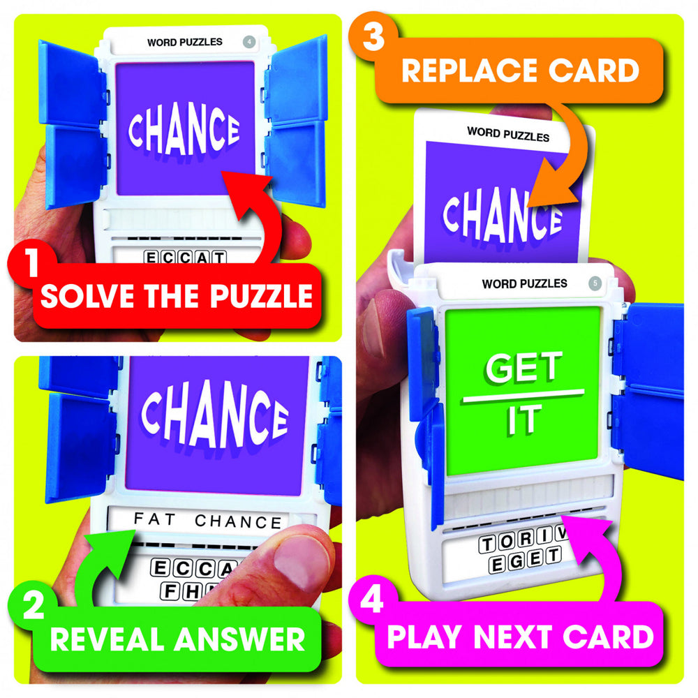 Poptacular 100 Pics Quizz Word Puzzles Flash Card Game Set 6y+