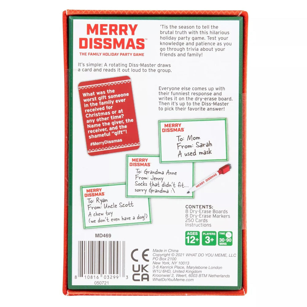 What Do You Meme Merry Dissmas Family Holiday Party Game 3-8 Players 12y+